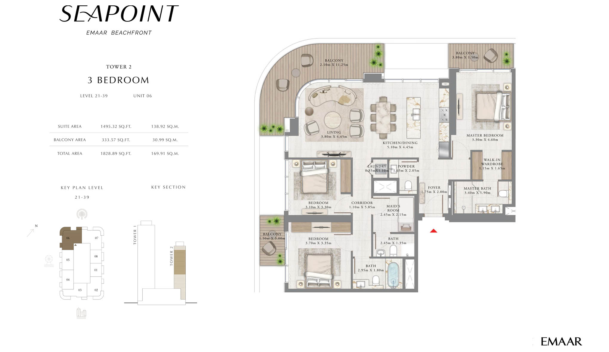 seapoint beachfront emaar floot plan